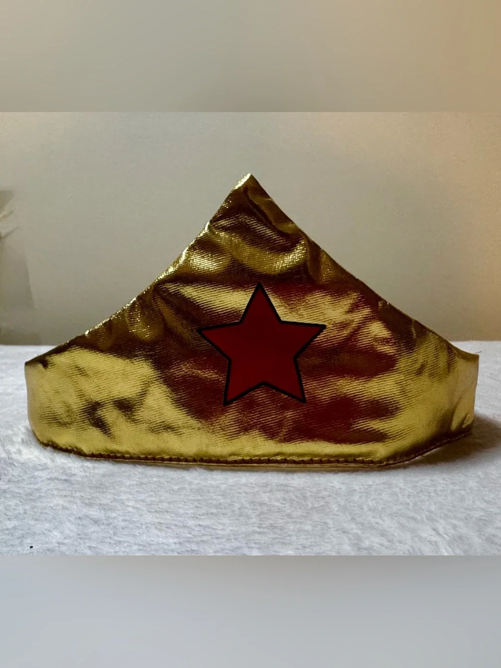 Wonder Woman Costume Gold Metallic Headband with Red Star